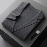 The Salerno Men’s Casual Knit Open Front Wool Blazer Cardigan