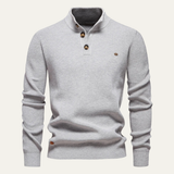 The Vulcano Men's Mock Neck Button Up Turtleneck Sweater