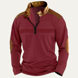 The Lille Men’s Vintage Half Zip Contrast Collar Sweater