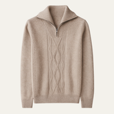 The Riverhill Men's Cable Knit Half Zip Sweater