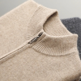The Maplecrest Men's Merino  Mock Neck Zip Up Cardigan