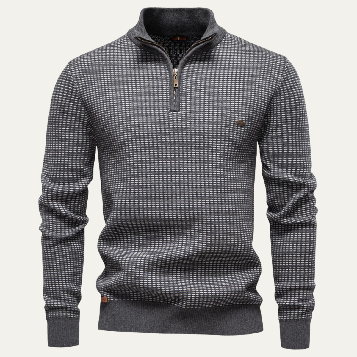 The Bellcrest Men’s Warm Thickened Stand Collar Half Zip Knit Sweater
