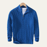 The Ashmeadow Men’s Soft 100% Cotton Cable Knit Half Zip Sweater