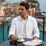 The Woodhall Men’s 100% Linen Italian Style Casual Button Up Shirt