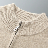 The Maplecrest Men's Merino  Mock Neck Zip Up Cardigan