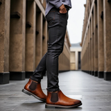 The Mantova Men’s Classic Retro Slip On Ankle Leather Chelsea Boots