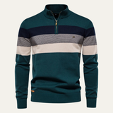 The Terracina Men’s Patchwork Zip Mock Neck Sweater