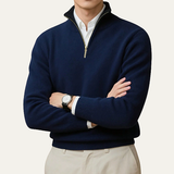 The Brookline Ridge Men's Classic Mock Neck Half Zip Sweater