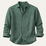 The Meadowfall Men’s Casual Loose Fit Linen Button Up Shirt