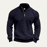 The Willowridge Men's Warm Jacquard Pattern Half Zip Knit Sweater