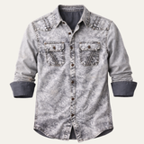 The Fairbrook Men’s Light Grey Vintage Denim Shirt