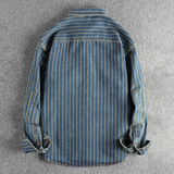 The Rivercrest Men’s Vintage Heavy Cotton Casual Striped Shirt