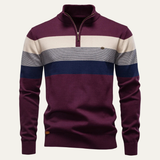 The Terracina Men’s Patchwork Zip Mock Neck Sweater