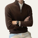 The Foxhaven Men's Mock Neck Half Zip Knit Sweater