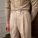 The Lakeshore Men’s High Waisted Wool Slim Fit Tailored Dress Pants