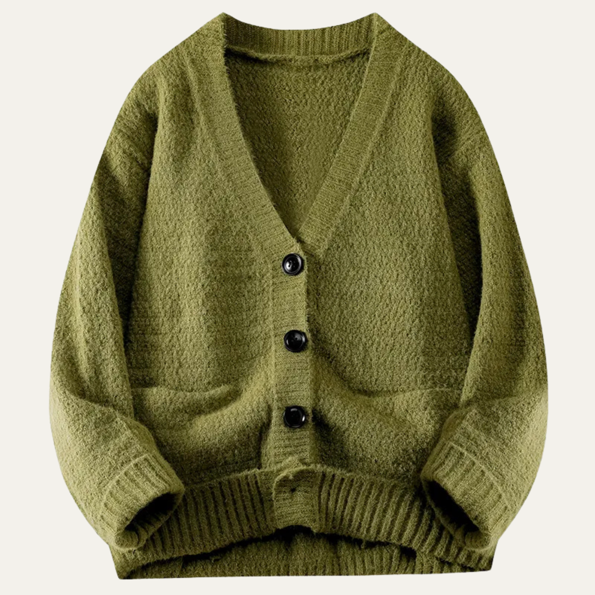 The Amarone Men’s Soft V Neck Button Up Knit Sweater