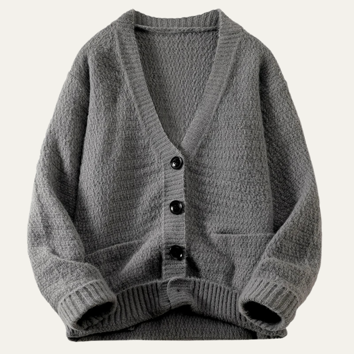 The Amarone Men’s Soft V Neck Button Up Knit Sweater