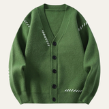The Prosecco Men’s Casual Button Up V Neck Knit Sweater