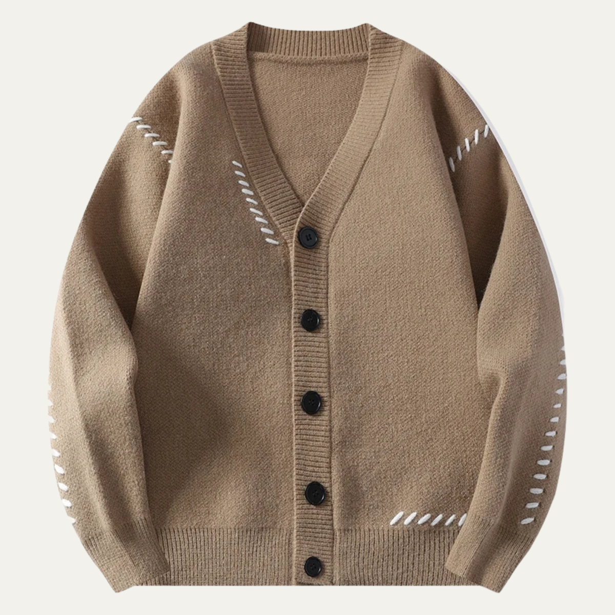 The Prosecco Men’s Casual Button Up V Neck Knit Sweater