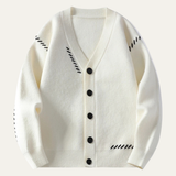 The Prosecco Men’s Casual Button Up V Neck Knit Sweater