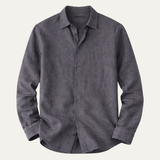 The Cedar Ridge Hill Men’s Trendy Loose Fit Linen Button Up Shirt