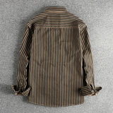 The Stratford Hill Men’s Retro Casual Button Up Striped Shirt