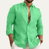 The Cala Luna Men’s Cotton Linen Button Up Beach Shirt