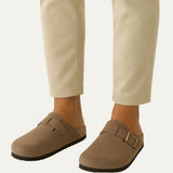 The Amalfi Men's Khaki Old Money Suede Moccasin Slipper
