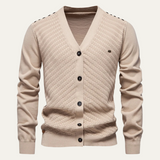 The Dulwich Men’s Casual V Neck Button Front Knit Cardigan