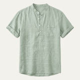 The Glasgow Men’s Casual Cotton Linen Henley Shirt