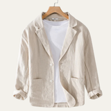 The Elmstead Men’s Men’s olid Color Casual Linen Blazer