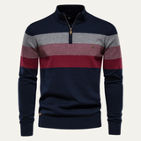 The Terracina Men’s Patchwork Zip Mock Neck Sweater