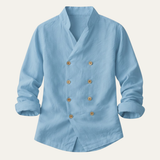 The Coventry Men’s Vintage Double Breasted Cotton Linen Shirt