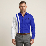 The Como Men’s Trendy Color Block Striped Dress Shirt