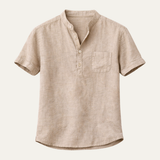 The Aberdeen Men’s Trendy Cotton Linen Henley Shirt