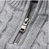 The Pesaro Men’s Cable Knit High Neck Quarter Zip Sweater