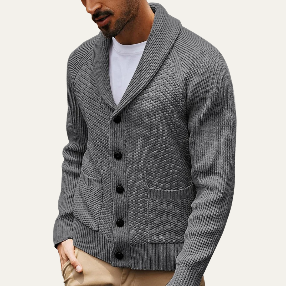 The Pembroke Men’s Shawl Collar Button Up Cardigan