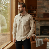 The Cedarfield Men’s Solid Color Multi Pocket Soft Cargo Shirt
