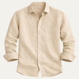 The Alberobello Men’s Solid Color Summer Linen Button Up Shirt
