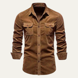 The Positano Men’s Casual Button Up Corduroy Shirt
