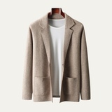 The Salerno Men’s Casual Knit Open Front Wool Blazer Cardigan