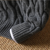 The Brookcrest Men's Warm Winter Cable Knit Crewneck Sweater
