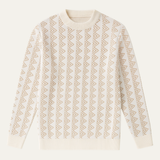 The Elmcrest Men’s Warm Geometric Pattern Crew Neck Knit Sweater