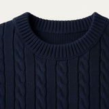 The Versailles Merino Wool Knit Sweater for Men - Navy Blue