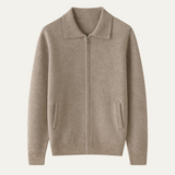 The Roma Men's Luxury Knitted Wool Zip Cardigan