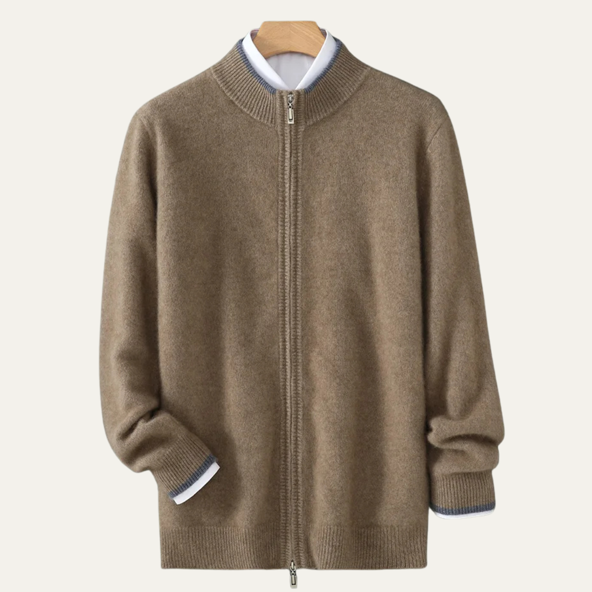 The Antibes Men’s Soft Warm Winter Knit Zip Up Wool Cardigan