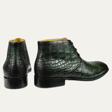 The Catanzaro Men’s Crocodile Pattern Leather Lace-Up Dress Boots