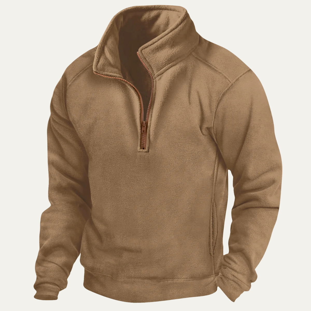 The Como Centro Men’s Winter Fleece Thick Half Zip Stand Collar Sweater