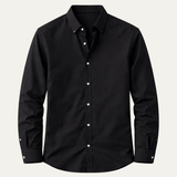 The Redfield Men’s Italian Collar Button Up Shirt  — Black