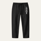 The Maplehill Men’s Casual Relaxed Fit Linen Wide Leg Drawstring Pants